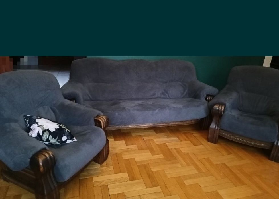 Kanapa dębowa  i dwa fotele Do NEGOCJACJI