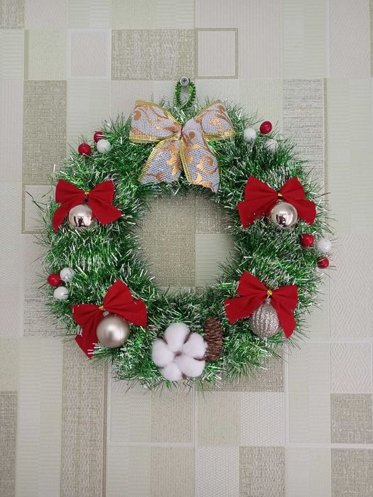 Вінок Різдвяний, віночок на Новий рік, декор, ручна робота