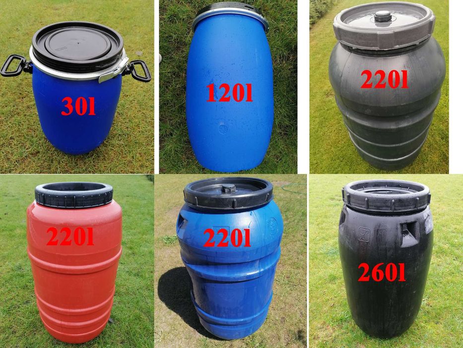 Beczki plastikowe od 50l, 120l, 220l litrów Beczka plastikowa do wody