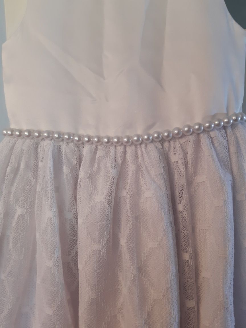 Sukienka biała koronkowa 122/128 american princess 7 komunia wesele