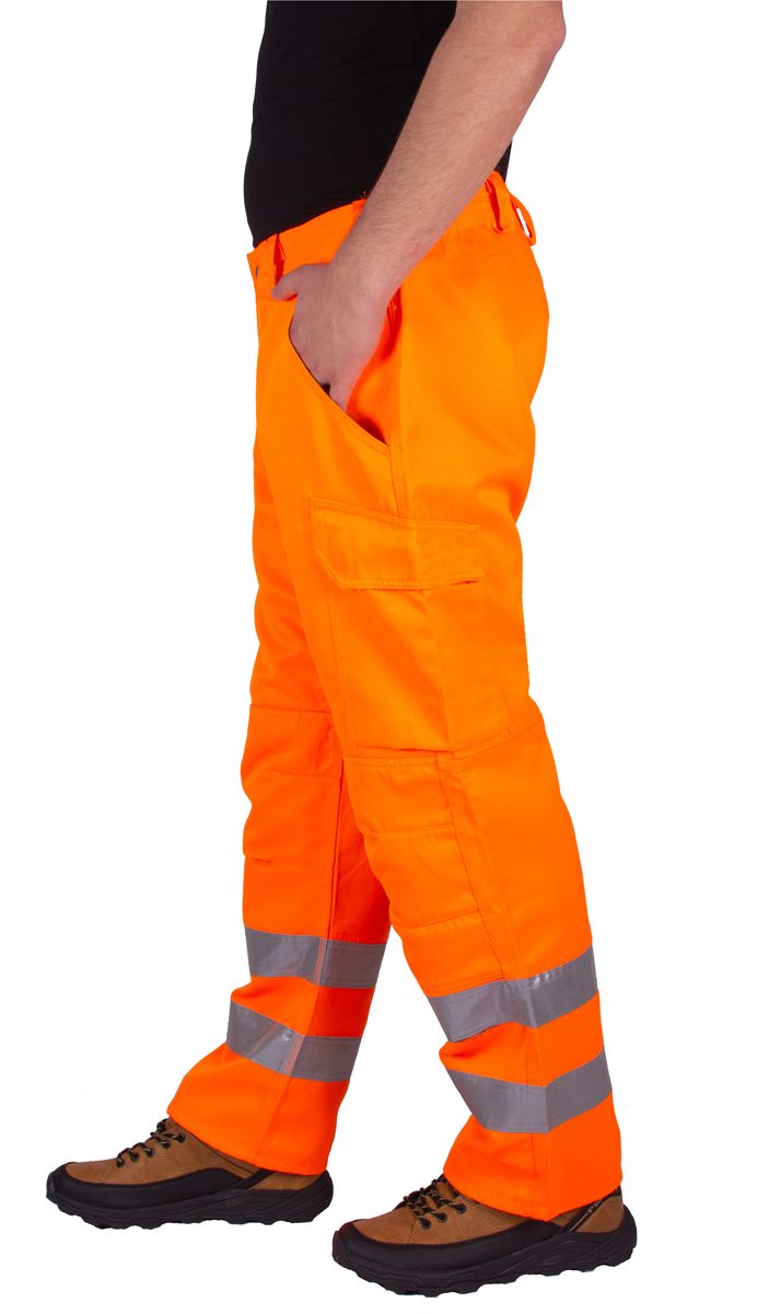 Spodnie Robocze Odblaskowe Pomarańczowe  42 3XL