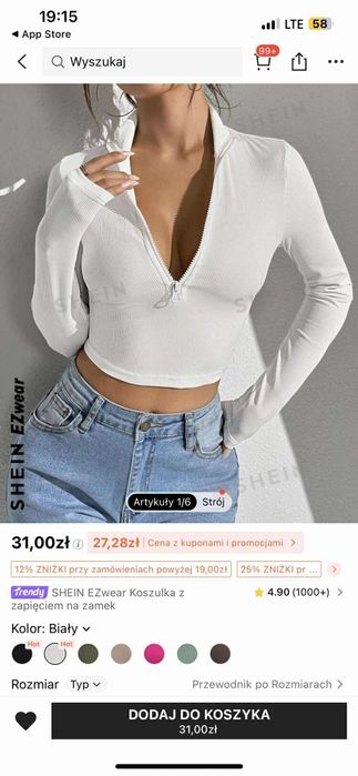 Top bialy  shein 38