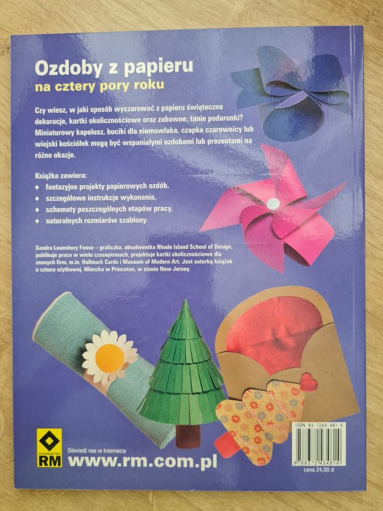 Ozdoby z papieru na cztery pory roku + szablony Wyd. RM Nowa