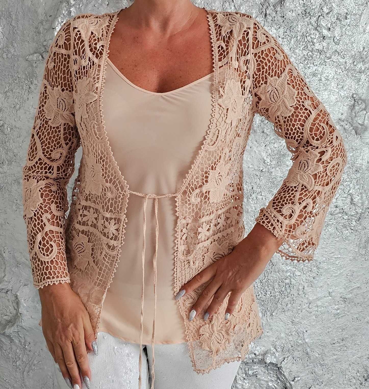 TWINSET komplet 2 czesci ażurowy roz M/L