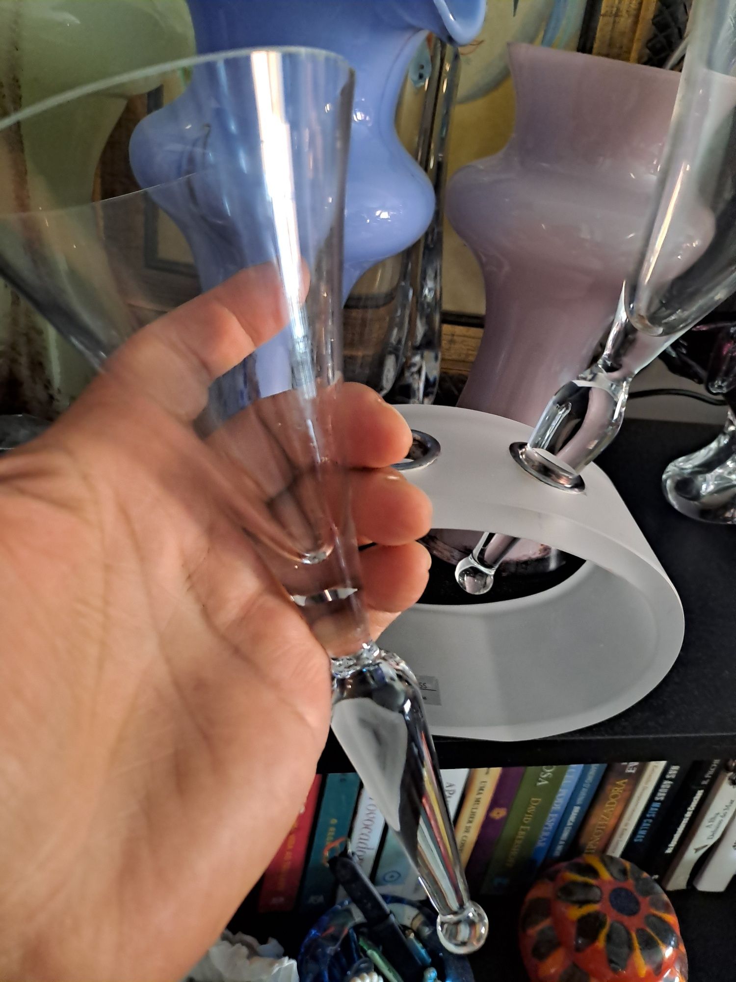 Par de calices cristal sem pé