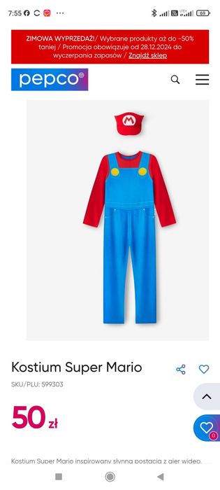 Strój karnawałowy Mario Bros