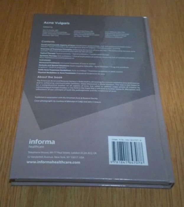 Livro Acne Vulgaris | book in english
