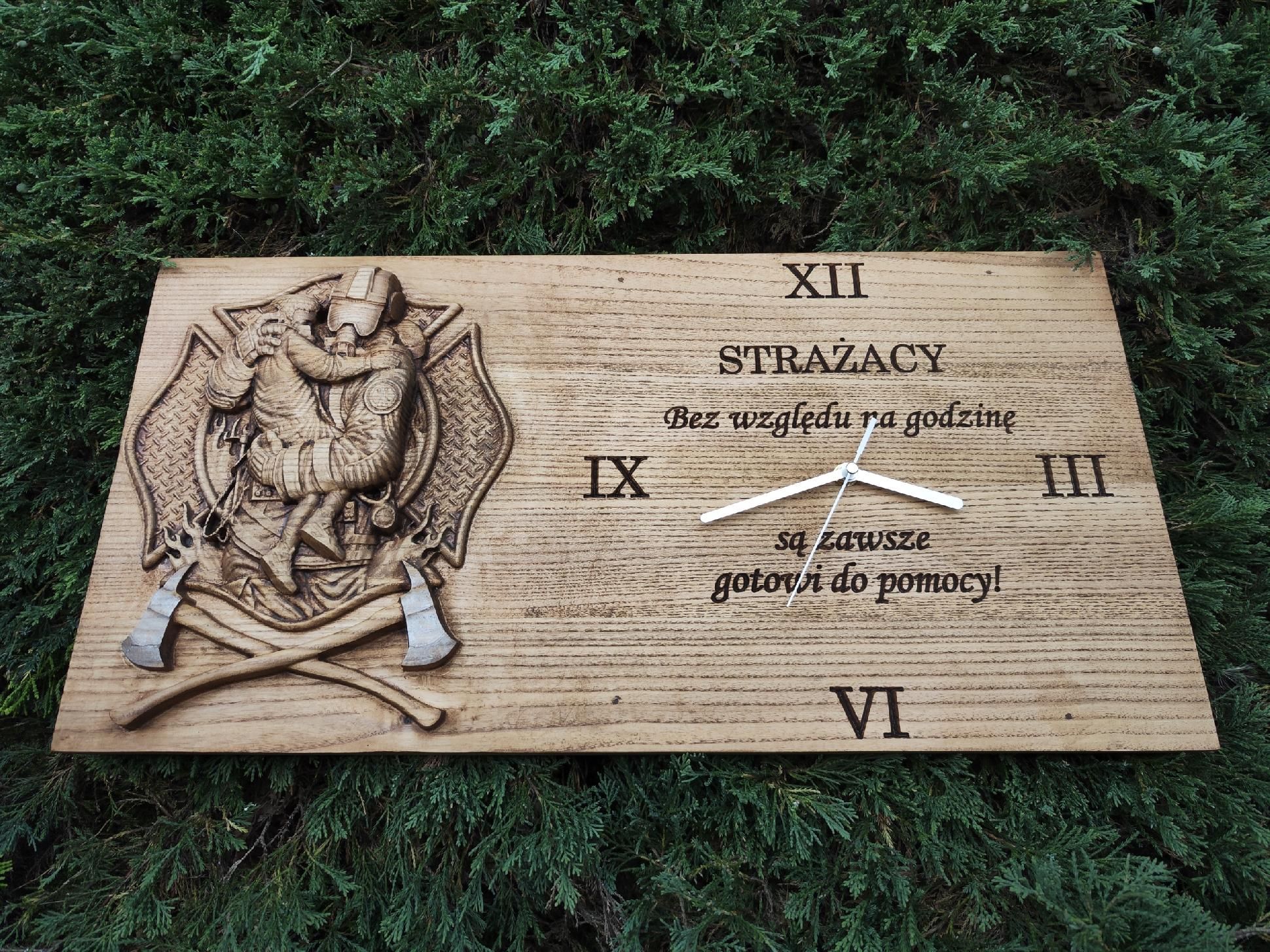 Zegar ścienny strażacki Strażak jubileusz straży pożarnej prezent