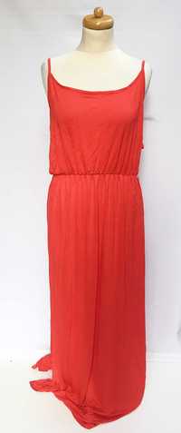 Sukienka Długa Czerwona NOWA H&M XL 42 Maxi Long Rozporki