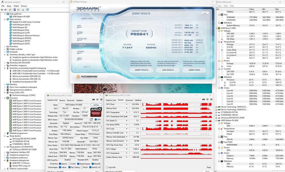 Gamingowy Ryzen 3600 +  RX6600 8GB + 32GB DDR4 + HDD + SSD