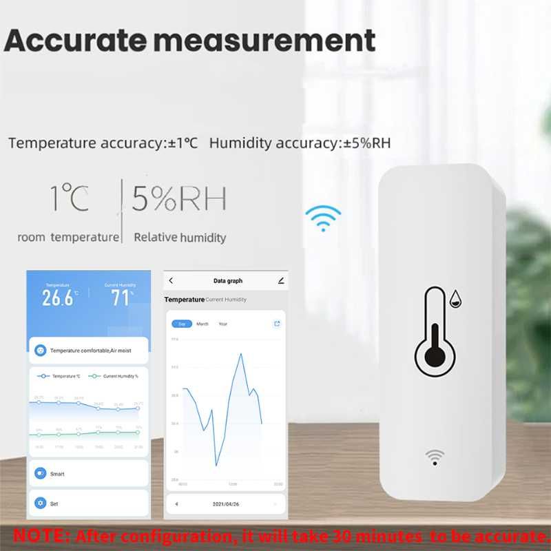 Czujnik temperatury i wilgotności WiFi Tuya Smart Dom Termohigrometr