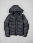 Tommy Hilfiger szara kurtka puchowa z kapturem XS logo