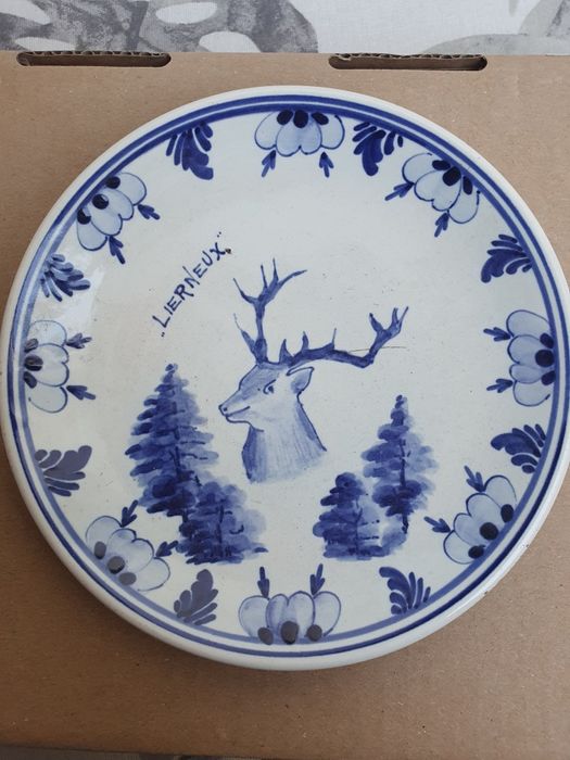 Talerz porcelana myśliwska Lierneux