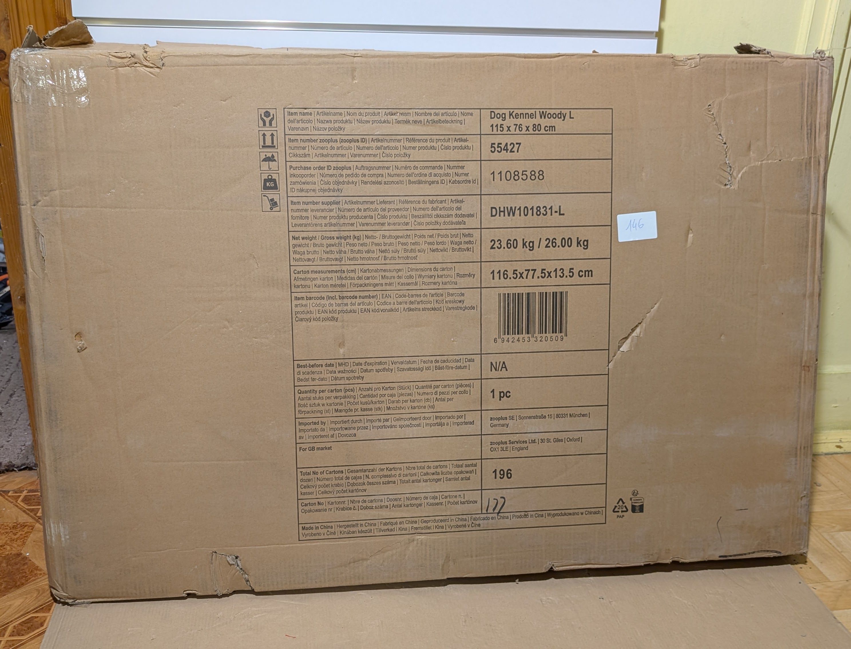Buda Dla Psa Woody Z Płaskim Dachem L DUŻA 115X76X80Cm - Po Zwrocie