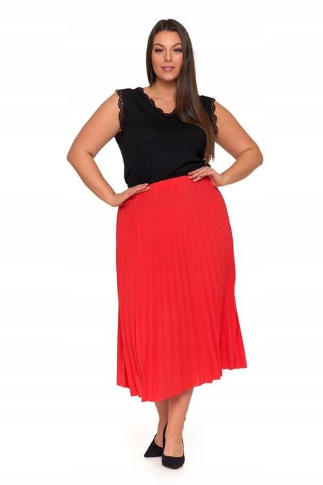 Plisowana Spódnica Maxi Długa Damska Na Gumce Wygodna Elegancka Moraj