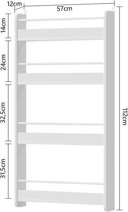Haus Projekt Biały regał na książki z drewna 57 szer. x 112 wys. cm