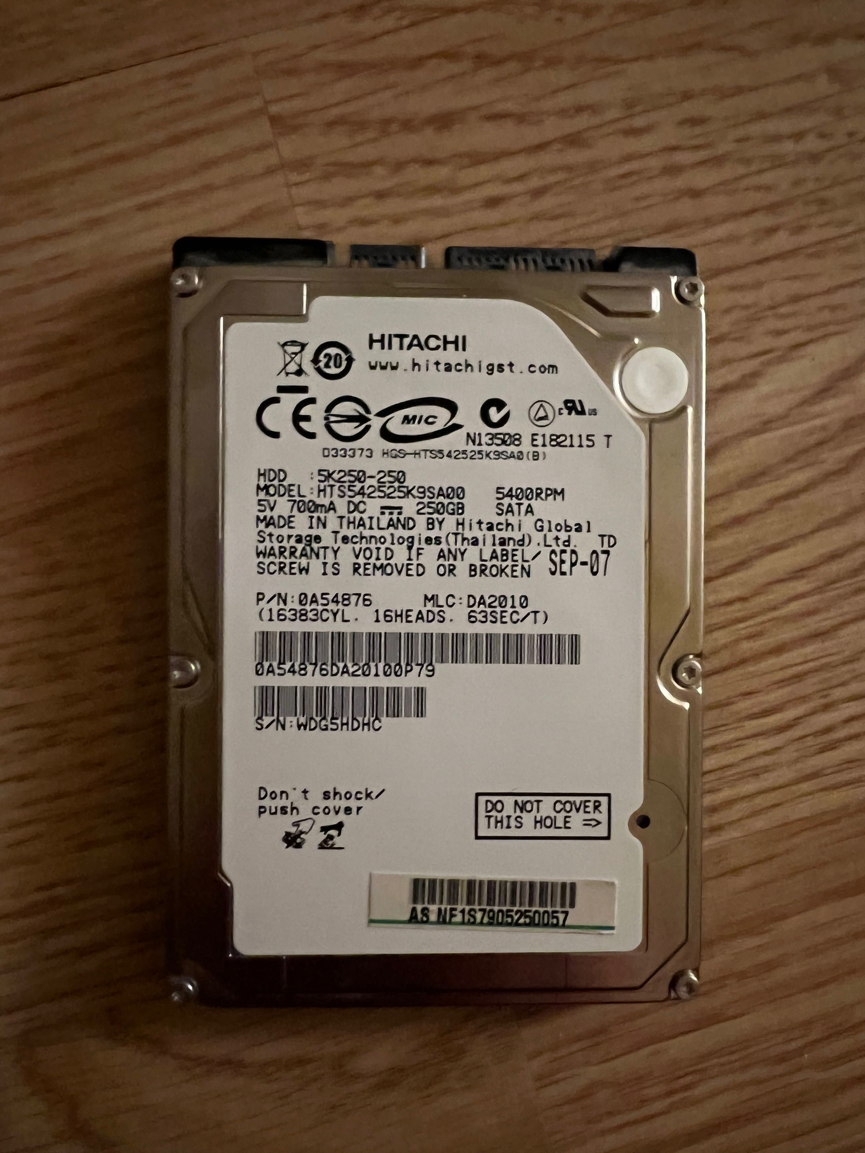 Hdd 1tb 500gb 320gb 250gb 160gb 120gb 40gb 2.5” ноутбук