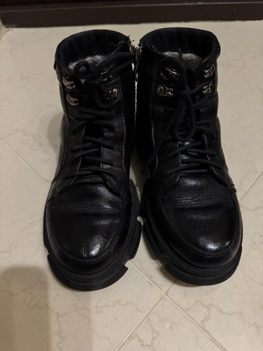 Черевики жіночі, натуральна шкіра, чорні