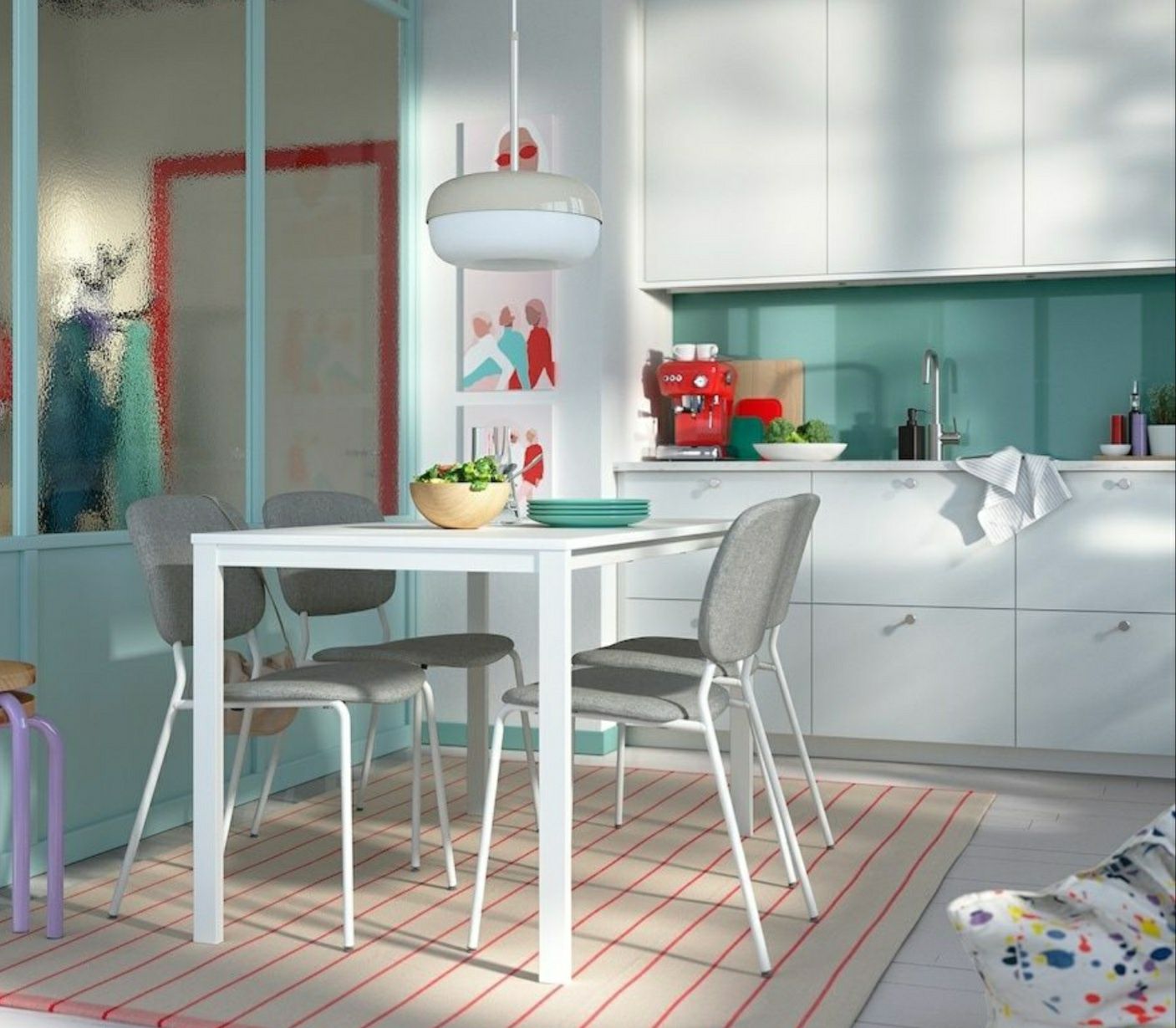Stół biały Ikea 4 osobowy z krzesłami (rezerwacja do 15.07)