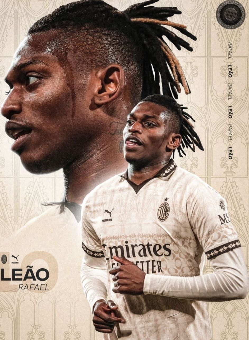 AC Milan X PLEASURES Koszulka r.L nr 10 Rafa Leao beż 4 komplet '24