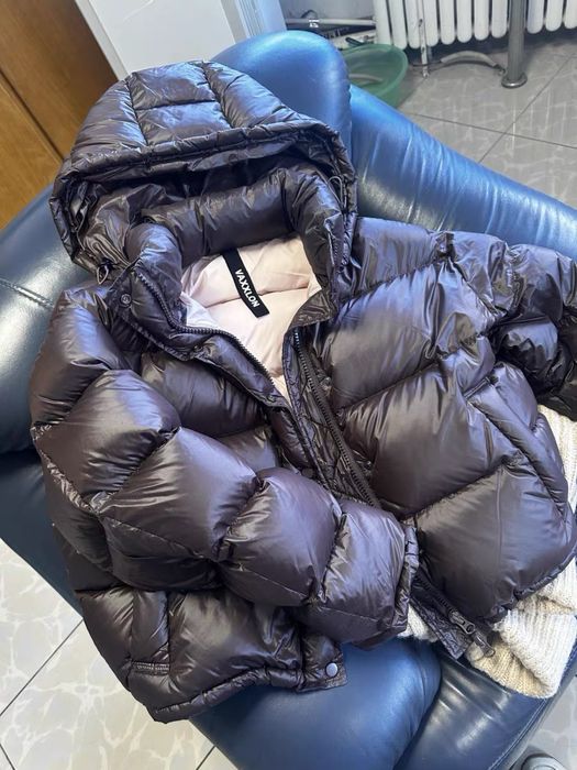 Пуховик шоколадний, натуральний пух! Зима S/M