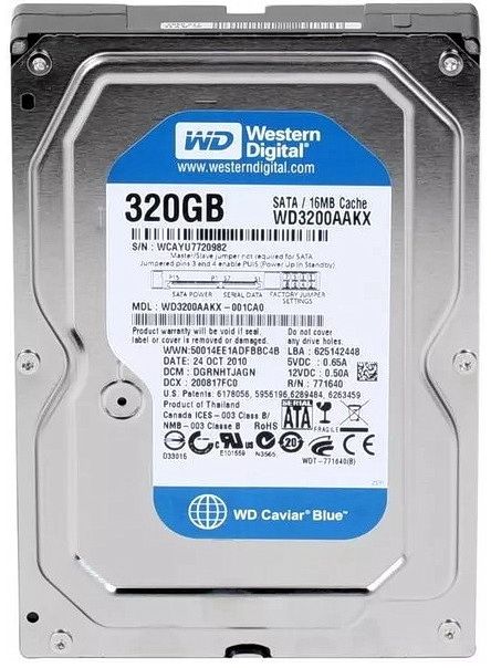 Жесткий диск (HDD) Western Digital WD3200AAKS WD Blue, 3.5", SATA 3Gb/