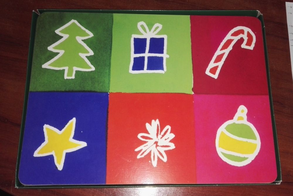 Conjunto de 6 bases em cartão com temas natalicios