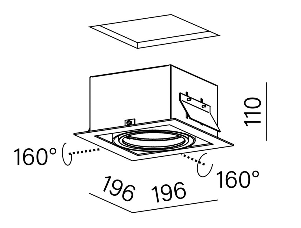 AQForm, AQUAFORM Squares 111x1 230V Chrom - Czarny Nowe