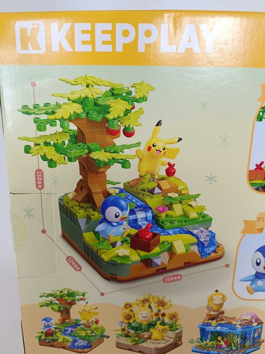 Klocki Pokemon Piplup i Pikachu diorama - kompatybilne