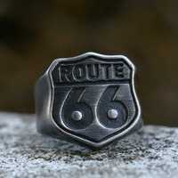 Перстень з ювелірної медичної сталі 316L "Route 66"