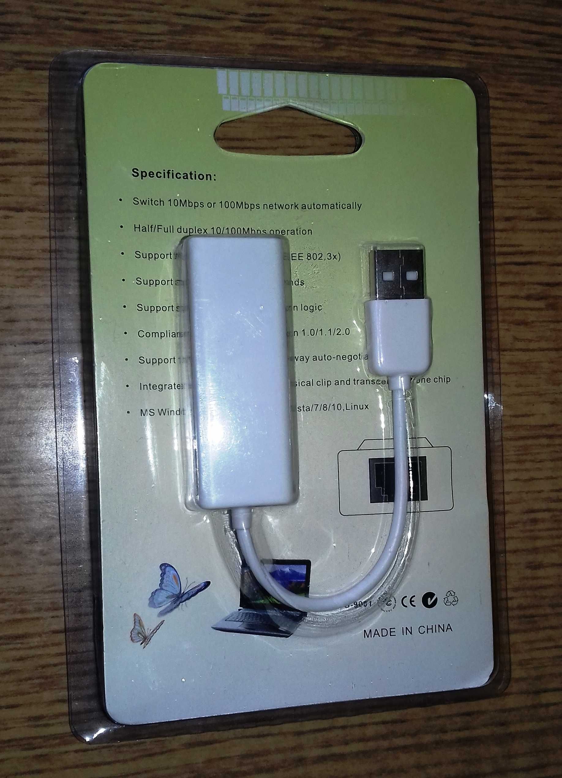 Мережевий адаптер Ewell ESB2.0 to RJ-45 (EW103)
