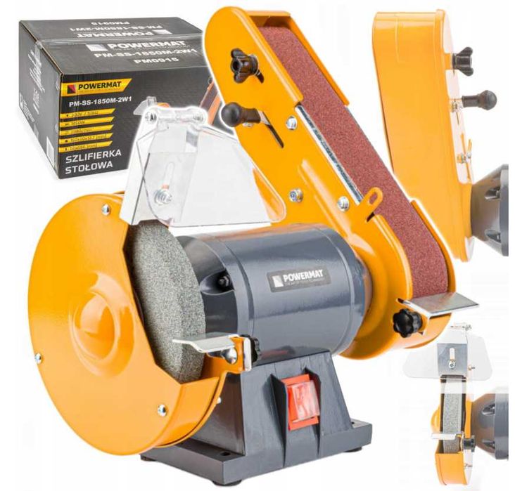 Шліфувальний верстат Powermat стрічковий 2в1 1850 Вт 150 мм 2950 об/хв