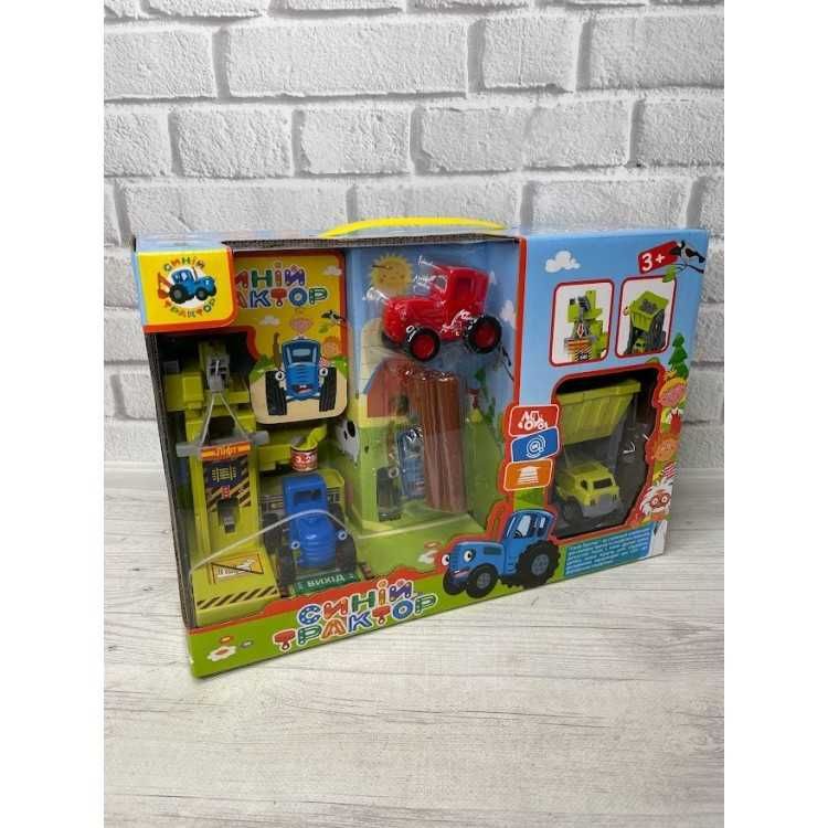 Игровой набор паркинг 22326 Синий трактор лесопилка