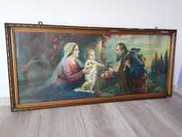 Stary obraz Świętej rodziny 129x59