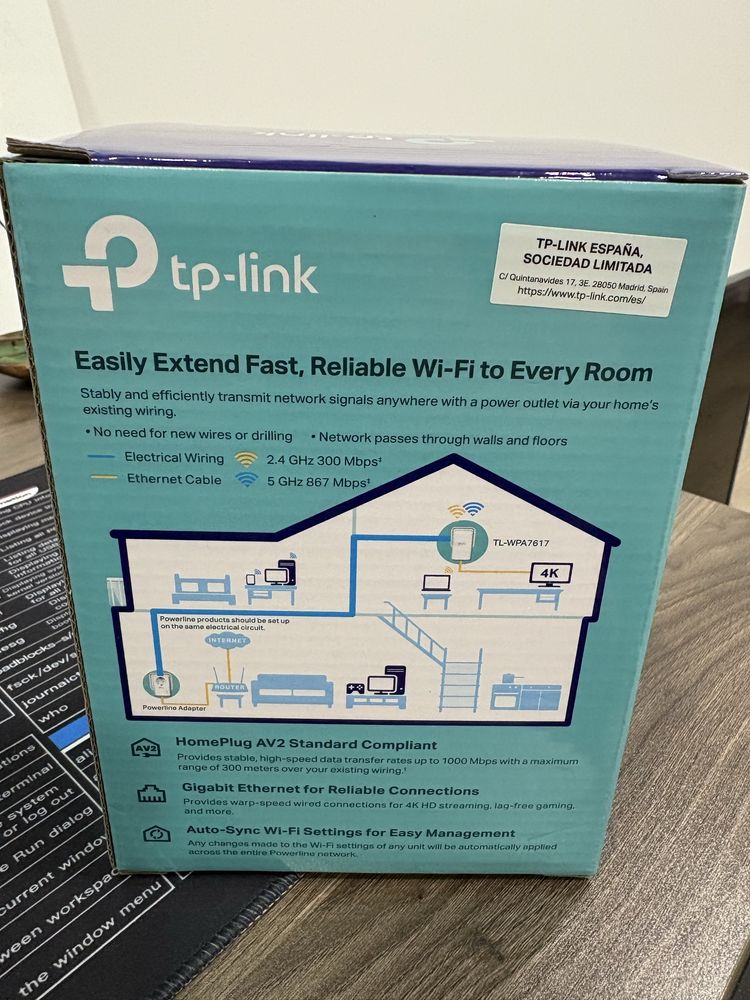 Powerline TP-Link TL-WPA7617 Wi-Fi Extender
