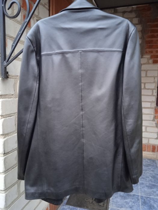 Кожаный мужской пиджак (френч)