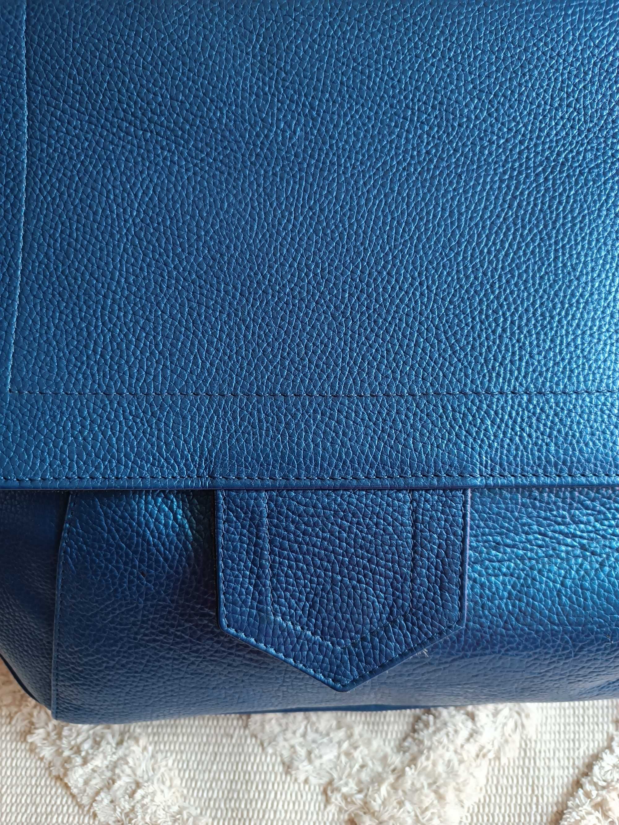 Torba Simple skóra kobaltowy metalik