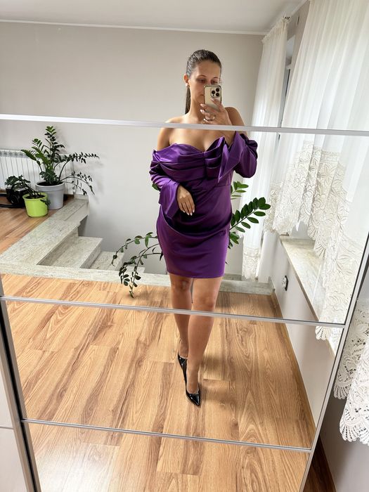 Nowa Sukienka satynowa rozmiar 44 wesele ślub studniówka impreza