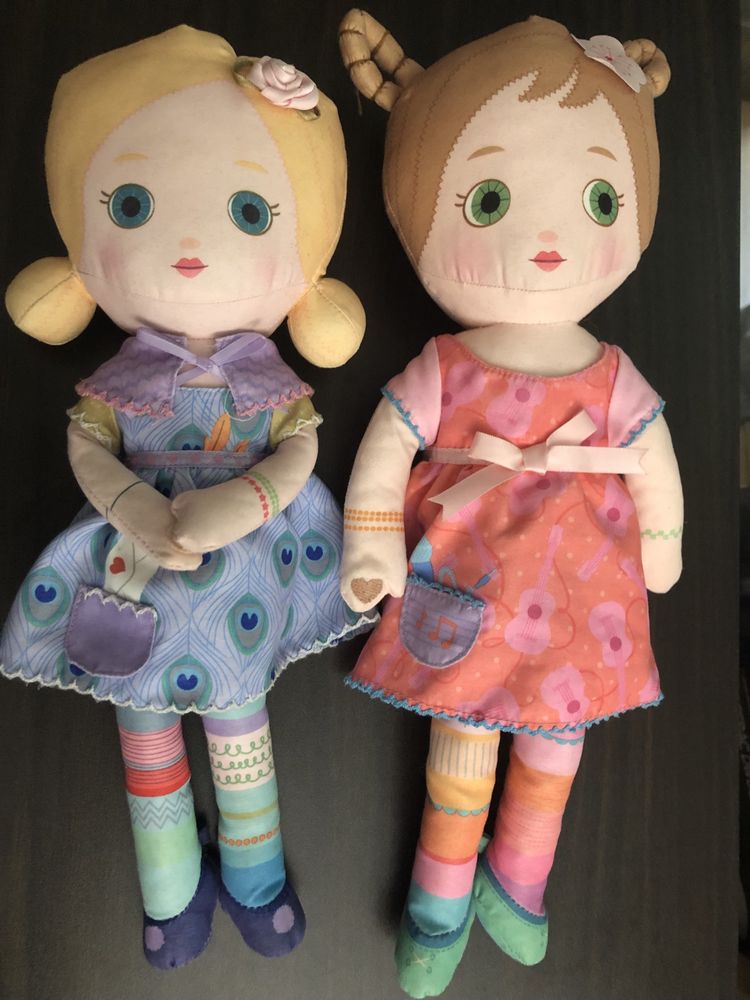 Dwie lalki Mooshka Tots Zapf Creation szmaciane 38 cm i 35 cm