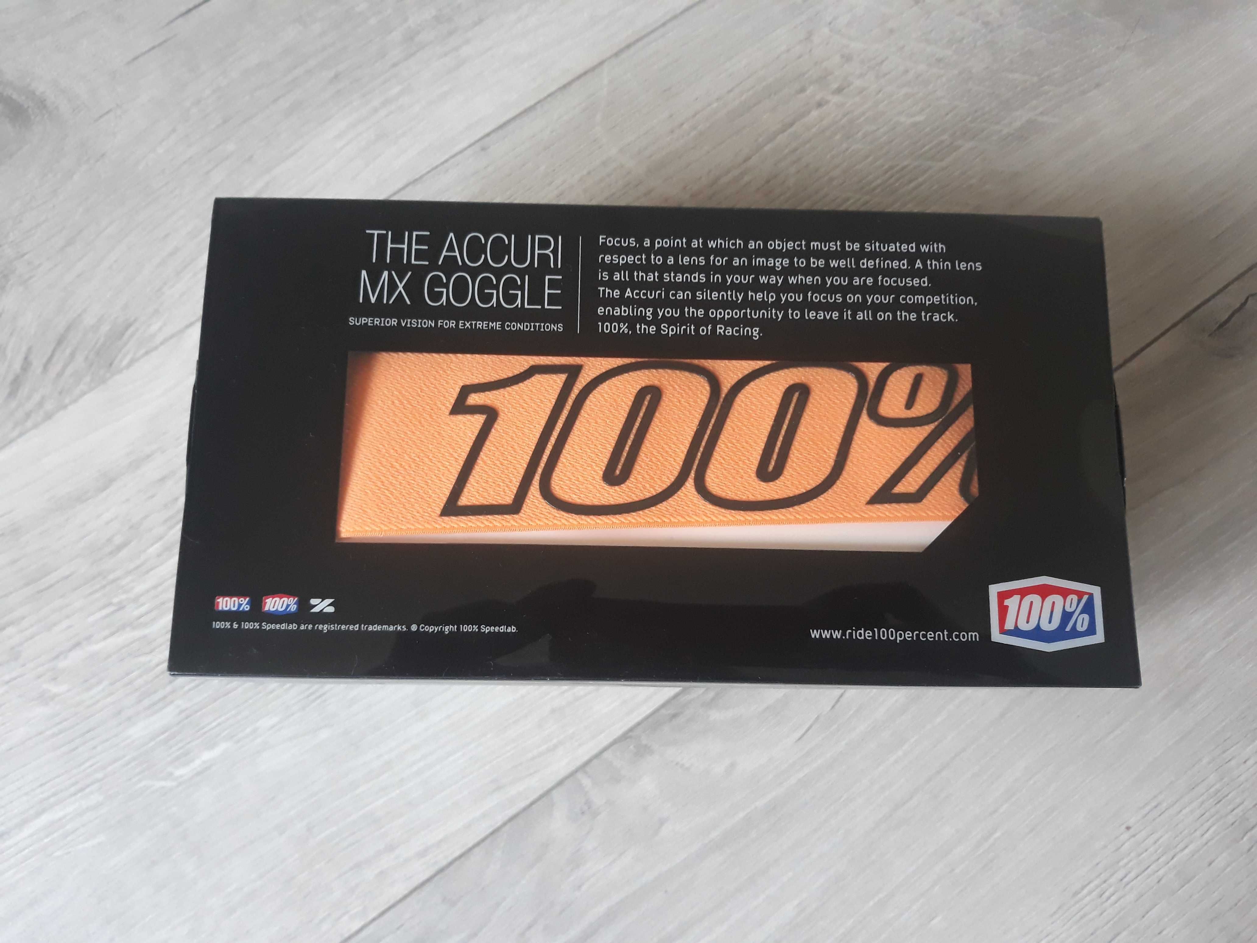 Nowe Gogle motocyklowe 100% The Accuri model Luminari okazja
