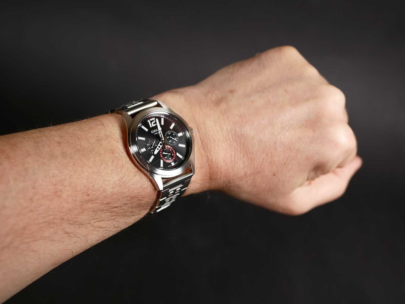 Casio MTP-E350D-1BV Ø41мм в тонком нержавеющем корпусе