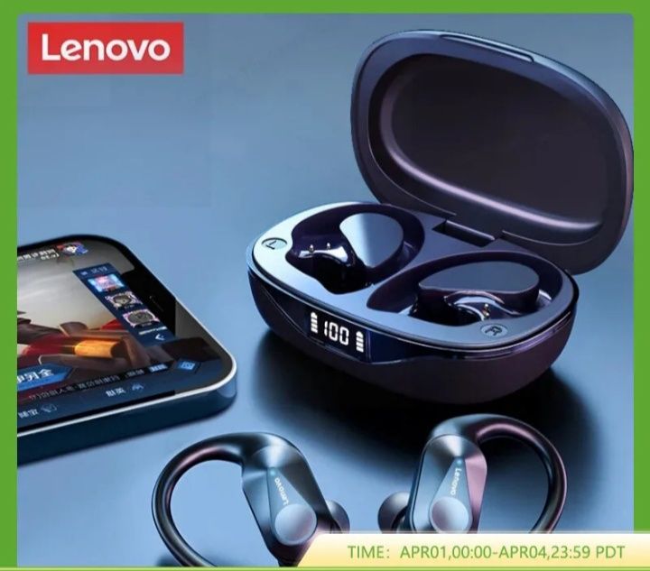 Бездротові спортивні Bluetooth навушники Lenovo LT 75