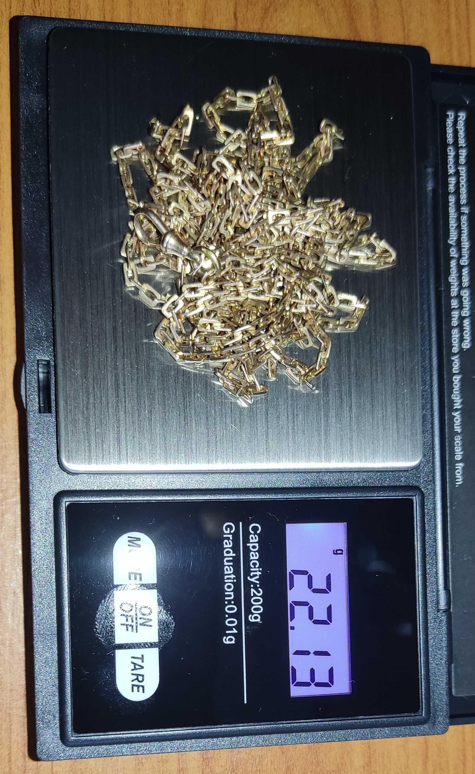 Złoty łańcuszek waga 22g próba 375 długość 80 cm + zawieszka antyk