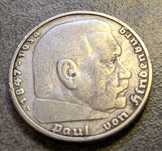 5 Reichs Mark 1936 Paul von Hindenburg