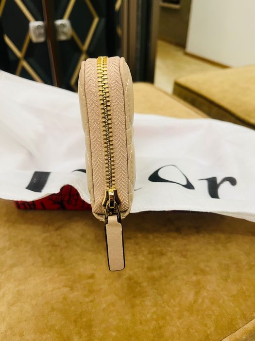 Dior Portfel beżowy skóra