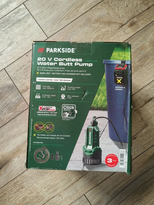 Pompa akumulatorowa zatapialna na deszczówkę 20V PRPA B2 Parkside