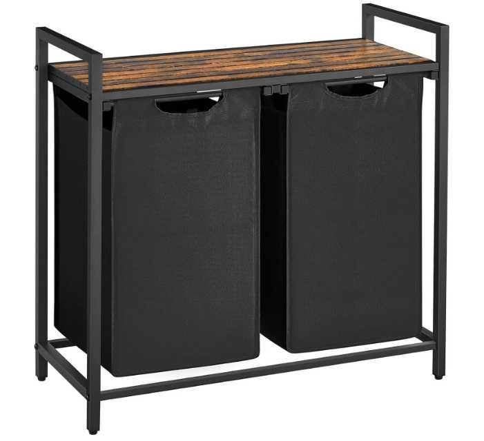 Kosz wolnostojący na pranie Vasagle 2 x 46L, 73 x 33 x 72 cm