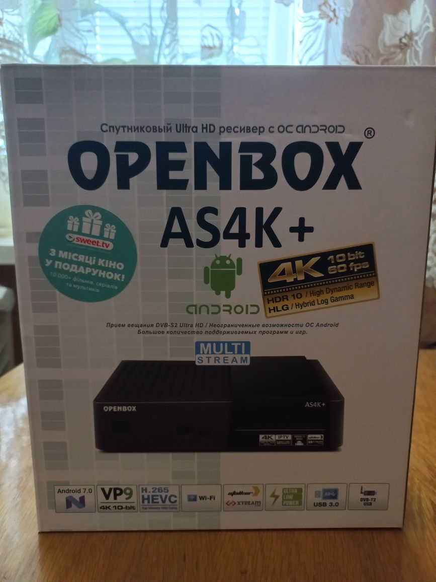 Ресівер Openbox AS4K + UHD супутниковий Ultra HDTV + IPTV приставка