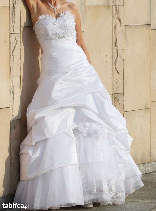 prześliczna ekskluzywna suknia ślubna = SWAROVSKI = jak nowa =