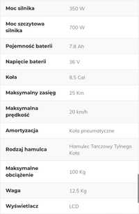 Hulajnoga elektryczna motus scooty 8.5